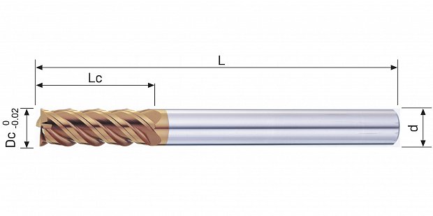 Фреза концевая монолитная удлиненная E159TX