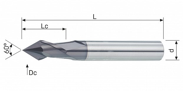 Фреза монолитная для обработки фасок 60гр E106X-60