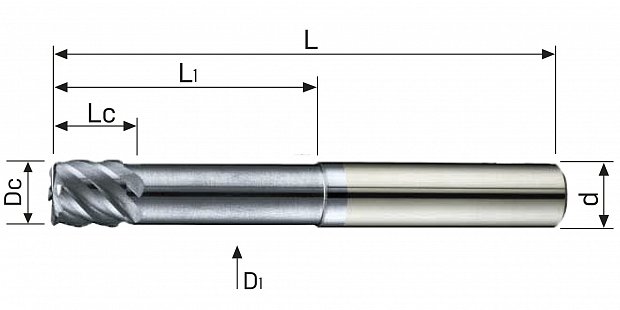 Фреза концевая монолитная F614GX
