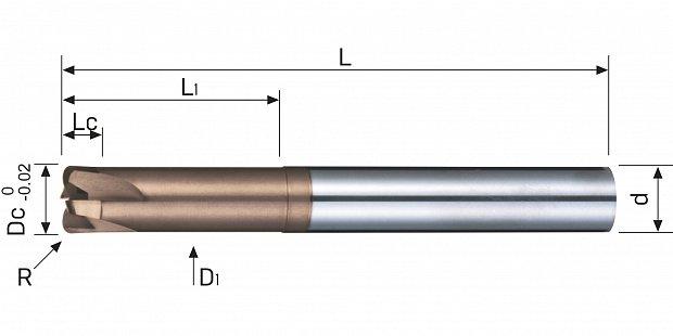 Фреза концевая монолитная F676TX