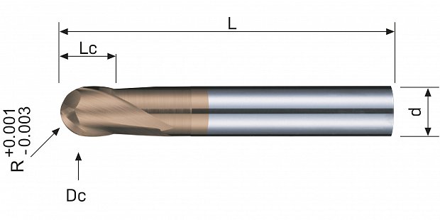 Фреза сферическая монолитная B272ATX