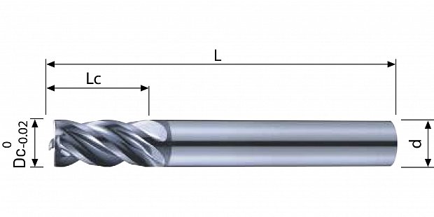 Фреза концевая монолитная E141-2.0HX