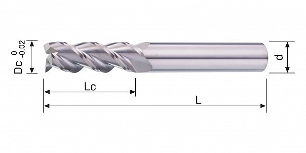 Фреза концевая монолитная S245-3.0