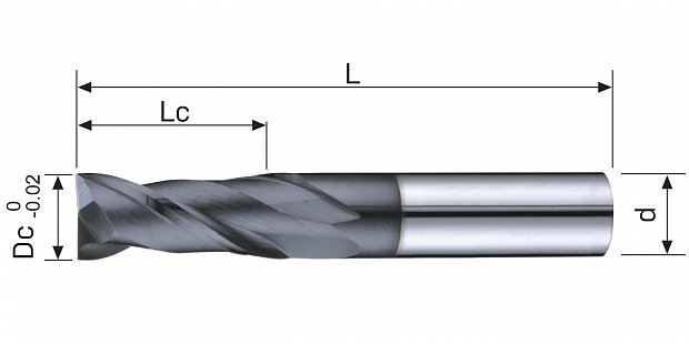 Фреза концевая монолитная E122X
