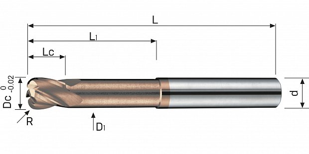 Фреза концевая монолитная F619TX