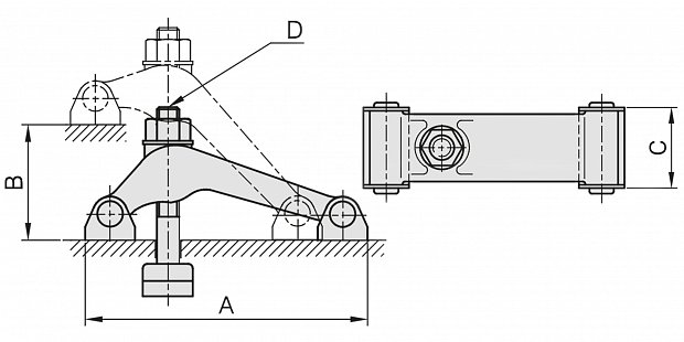 Кованый шарнирный прижим PR 15