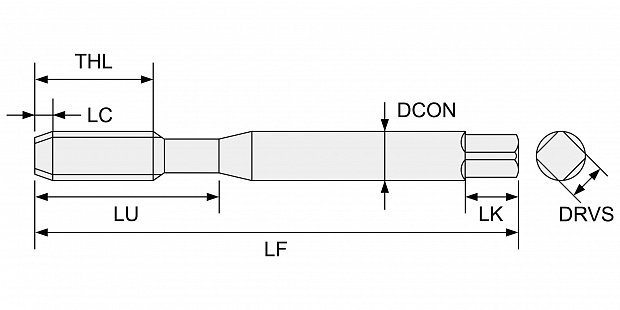 Метчик твердосплавный DIN371 (6HX) TKSNM