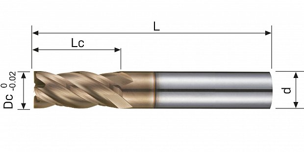 Фреза концевая монолитная E164TX