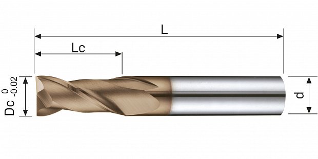 Фреза концевая монолитная E162TX