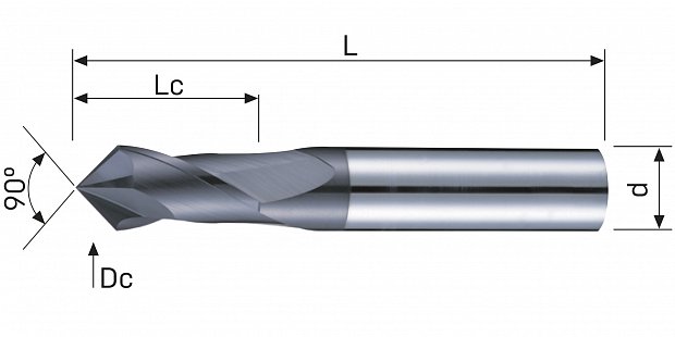 Фреза монолитная для обработки фасок 90гр E107X-90