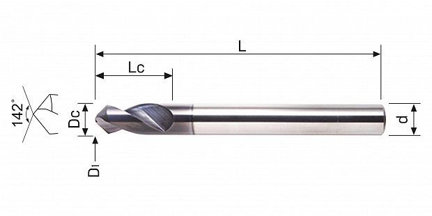 Сверло монолитное центровочное (зенковка) D924X